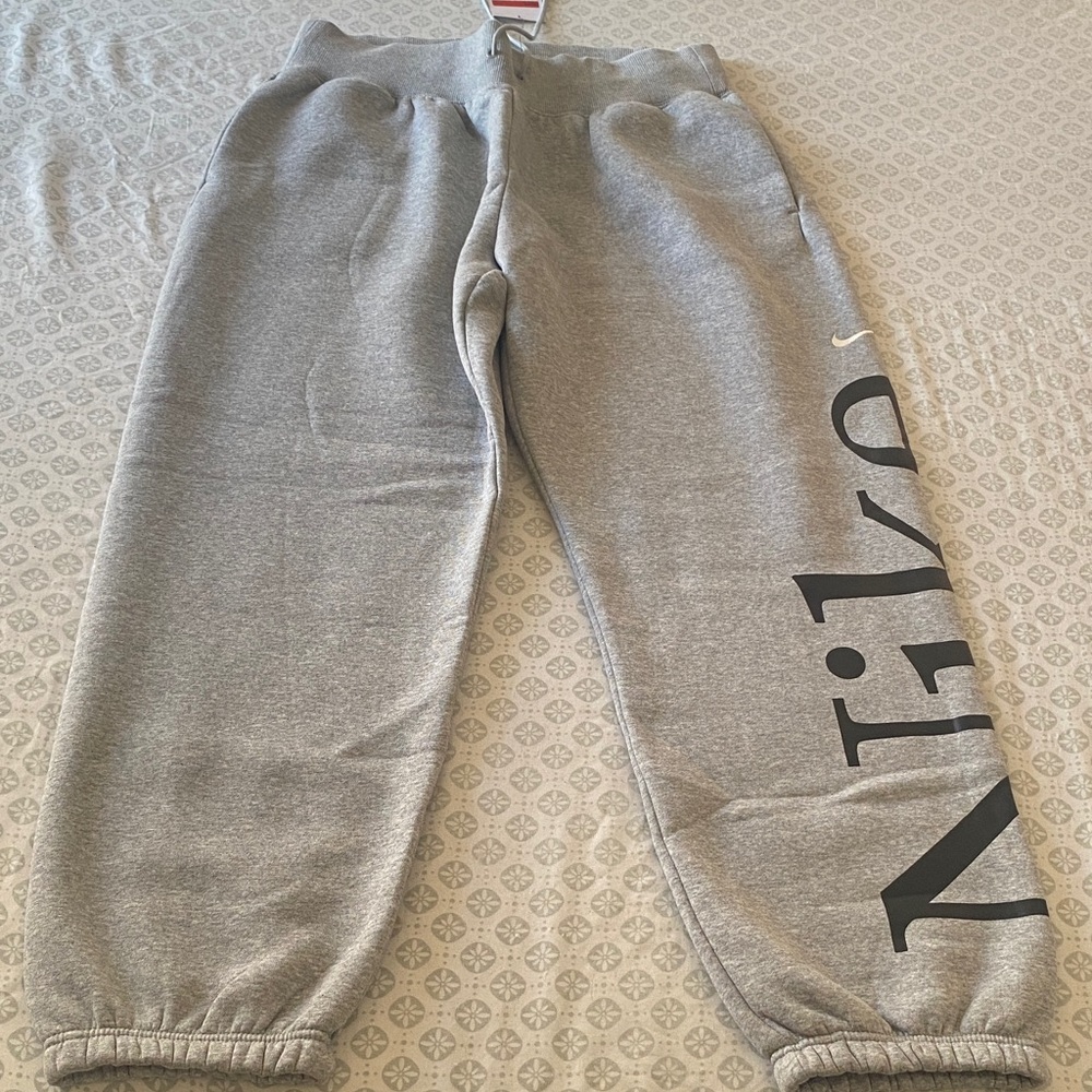 Nike Gray Joggers with Black Logo